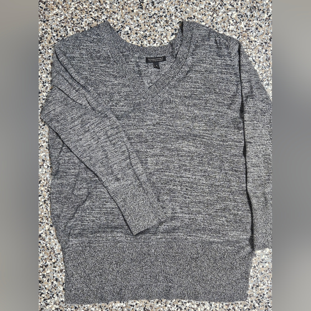 Cashmere Banana Republic Charcoal V-Neck Sweater